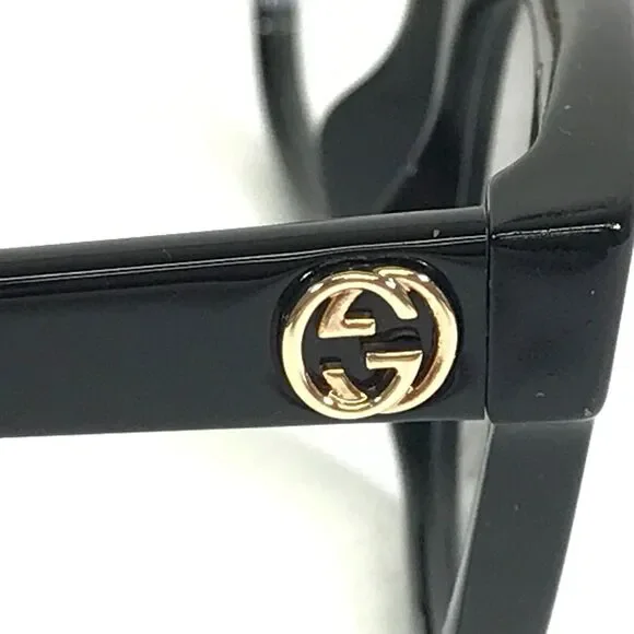 Gucci Eyeglasses Frames GG0372O 005 Shiny Black Round Cat Eye Full Rim 48-17-140